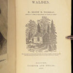1863 WALDEN by Henry David Thoreau Massachusetts Illustrated Transcendentalism