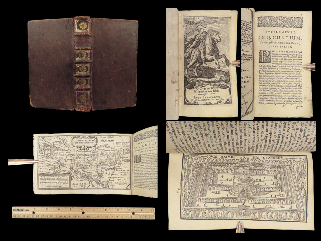 1653 alexander the great quintus curtius rufus military conquest elzevier ed | <em>“nothing can be lasting when reason does not rule. ” </em> <em>― </em>quintus curtius rufus, <em>histories of alexander the great</em>   this famous and important work by quintus curtius was inspired by the celebrated macedonian ruler alexander the great and was written, more than likely, during the reign of caligula in rome. Curtius describes the strange and mysterious things that alexander the great encounters on his military expedition and does so with great historical acumen. This book, along with livy and tacitus, should always be considered part of the canon of ancient world texts.   this rare 1653 printing was published by elzevier in lyon.   item number: #28452 price: $750