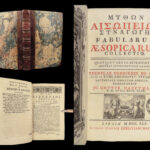 1751 Aesop’s Fables in GREEK & Latin | Mythology 1st Hauptmann Paris edition