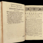 1751 Aesop’s Fables in GREEK & Latin | Mythology 1st Hauptmann Paris edition