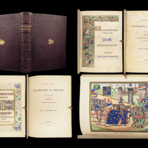 1844 ILLUMINATED Froissart Chronicles Art 1st Medieval 100 Years' War Chivalry