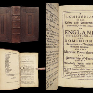 1699 English LAW by Henry Curson 1st William & Mary Colonial AMERICA INDIANS