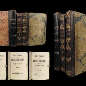 1844 Divine Comedy by Dante Alighieri Commedia w/ Paola Costa Italian Commentary