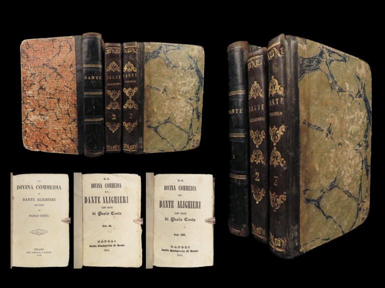 Image of 1844 Divine Comedy by Dante Alighieri Commedia w/ Paola Costa Italian Commentary