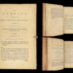 1793 Enquiry Concerning Political Justice by William Godwin ANARCHY Socialism 1st