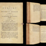 1793 Enquiry Concerning Political Justice by William Godwin ANARCHY Socialism 1st