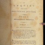 1793 Enquiry Concerning Political Justice by William Godwin ANARCHY Socialism 1st