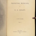 1885 EXQUISITE 1st Civil War Memoirs General Ulysses Grant MAPS 2v Leather Set
