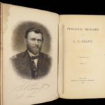 1885 EXQUISITE 1st Civil War Memoirs General Ulysses Grant MAPS 2v Leather Set