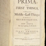 1684 Works of Isaac Ambrose Prima Media Ultima | HUGE Book of Puritan Doctrine
