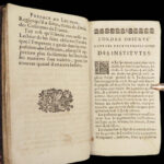 1694 LAW Justinian Institutes Codex Rome Corpus Juris Ferriere Commentary 2v