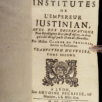 1694 LAW Justinian Institutes Codex Rome Corpus Juris Ferriere Commentary 2v