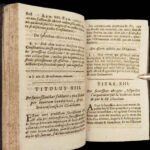 1694 LAW Justinian Institutes Codex Rome Corpus Juris Ferriere Commentary 2v