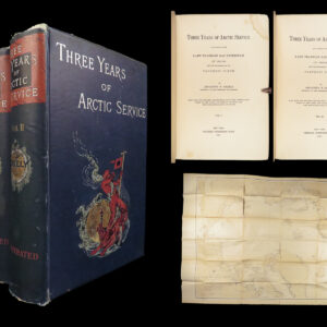 1886 1st ed Greely Explorations | Arctic Voyages Lady Franklin Bay Expedition Map 2v