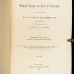 1886 1st ed Greely Explorations | Arctic Voyages Lady Franklin Bay Expedition Map 2v