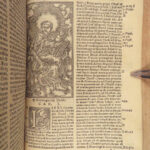 1551 Vulgate BIBLE | Biblia Sacra Jerome Commentary | Woodcuts & Fine Binding