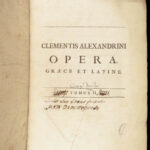 1715 1st ed Works of Orthodox Saint Clement of Alexandria | Huge Oxford Folios