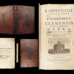 1715 1st ed Works of Orthodox Saint Clement of Alexandria | Huge Oxford Folios