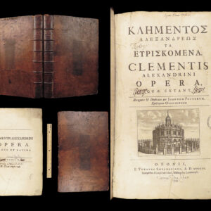 1715 1st ed Works of Orthodox Saint Clement of Alexandria | Huge Oxford Folios