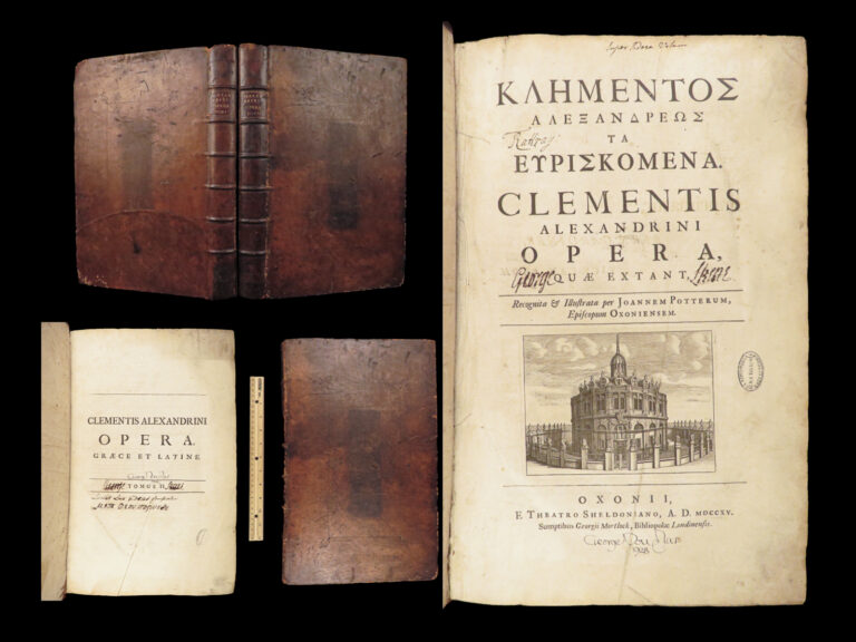 Image of 1715 1st ed Works of Orthodox Saint Clement of Alexandria | Huge Oxford Folios