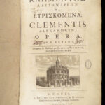 1715 1st ed Works of Orthodox Saint Clement of Alexandria | Huge Oxford Folios
