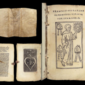 1536 De Remediis by Petrarch | Philosophy Humanism Dialogues Venice Latin