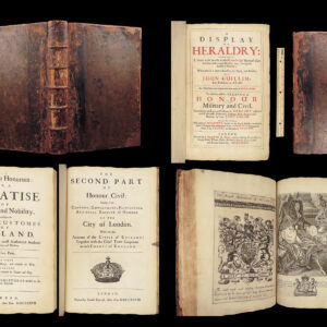 1679 Display of HERALDRY Guillim + 1677 1st ed Logan Analogia Honorum Engravings
