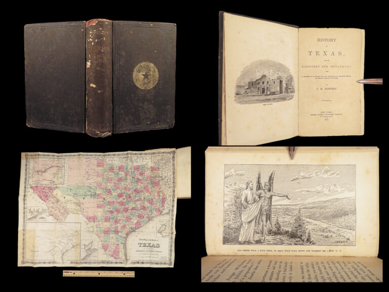 Image of 1874 History of Texas 1st ed by Morphis | Davy Crockett Alamo & Exploration