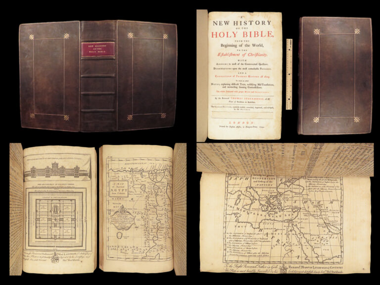 Image of 1744 Holy BIBLE & History Illustrated Thomas Stackhouse Maps HUGE