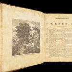 1817 HUGE Holy BIBLE Illustrated Moses MAPS & Scenes Apocrypha BOWKER Family