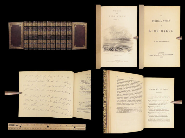 Image of 1854 EXQUISITE Works Lord Byron English Romantic Poetry 10v SET in FINE BINDING