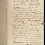 1730 Handwritten Latin Manuscript on Logic and Moral Philosophy by Will. Marzin