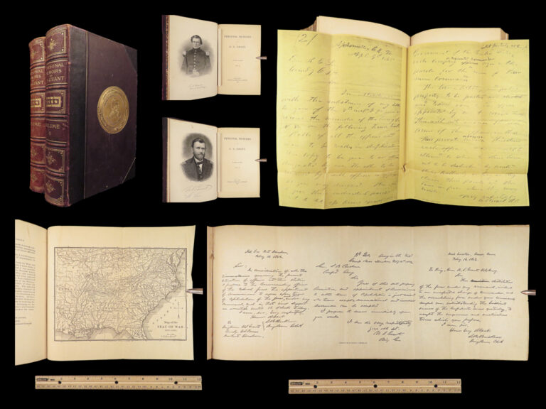 Image of 1885 Civil War Memoirs of Ulysses S Grant | 1st edition 2v | Maps & Leather