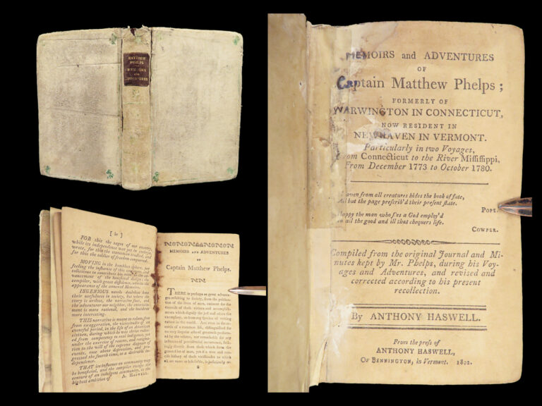 Image of 1802 INDIANS 1st ed Memoirs & Adventures of Matthew Phelps | Natchez Louisiana