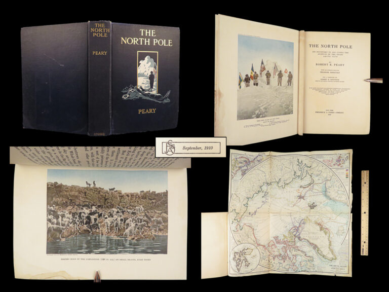 Image of 1910 Arctic Voyages 1st ed North Pole by Robert Peary | w/ MAP & Teddy Roosevelt