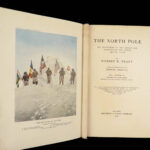 1910 Arctic Voyages 1st ed North Pole by Robert Peary | w/ MAP & Teddy Roosevelt