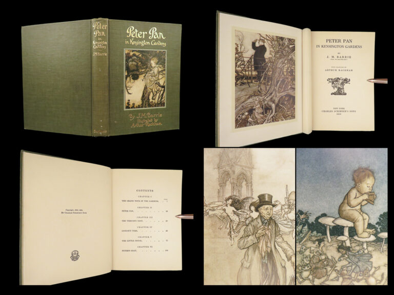 Image of 1910 Peter Pan in Kensington Gardens JM Barrie Arthur Rackham COLOR Illustrated