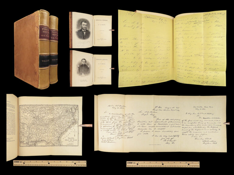 Image of 1885 Civil War 1st edition Memoirs of General Ulysses Grant | 2v Leather Set
