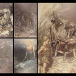 1910 SIGNED Arthur Rackham ART | Wagner Ring of Niblung 2v 1st edition Set