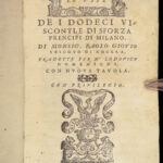 1558 Paolo Giovio Lives of Visconti & Sforza MILAN Medieval Italy Italian Plutarch