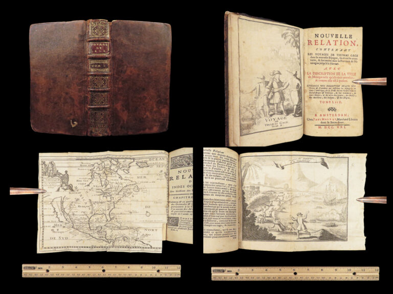Image of 1721 Thomas Gage Voyages in MEXICO & Nicaragua | Aztec Ruins & New World MAPS