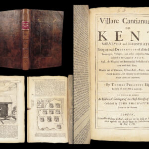 1659 History of Kent England by Philipot | 1st edition Folio Villare Cantianum