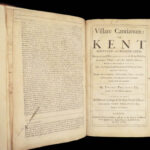 1659 History of Kent England by Philipot | 1st edition Folio Villare Cantianum