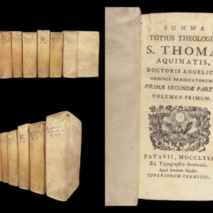 1771 Summa Theologica by Thomas Aquinas | 6v Vellum Padua edition