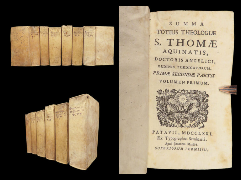 Image of 1771 Summa Theologica by Thomas Aquinas | 6v Vellum Padua edition