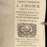 1771 Summa Theologica by Thomas Aquinas | 6v Vellum Padua edition