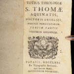 1771 Summa Theologica by Thomas Aquinas | 6v Vellum Padua edition
