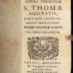 1771 Summa Theologica by Thomas Aquinas | 6v Vellum Padua edition
