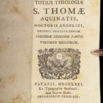 1771 Summa Theologica by Thomas Aquinas | 6v Vellum Padua edition