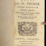 1771 Summa Theologica by Thomas Aquinas | 6v Vellum Padua edition